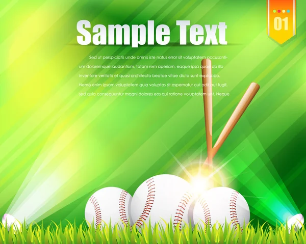 Baseball téma fényes ég Vector Design — Stock Vector