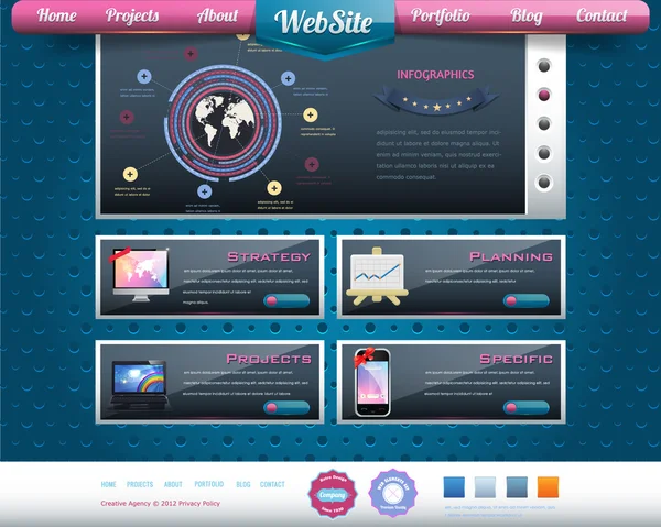 ウェブサイトのデザインのベクトルの要素 — ストックベクタ