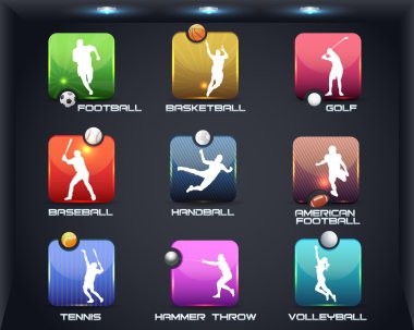 spor uygulamaları vektör Icon set