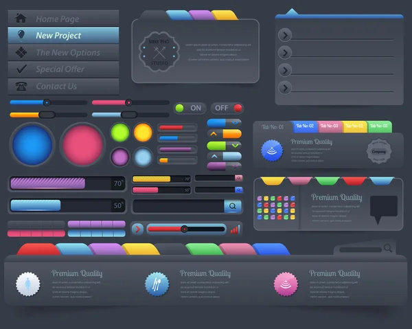 Conjunto de diseño de vectores de elementos web — Vector de stock