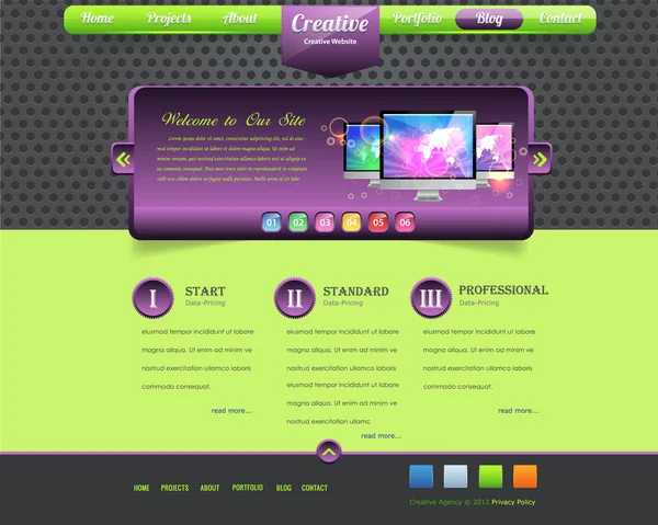 Design del sito web Modello vettoriale — Vettoriale Stock