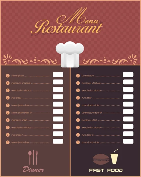 Restaurant Menu Vector Design — Stock Vector