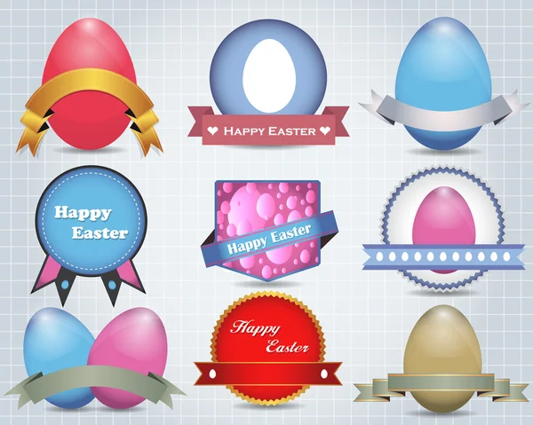 Happy Easter Egg Ribbon Vector Design — Stock Vector