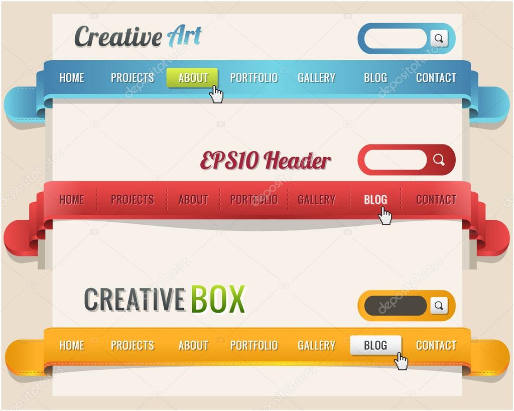 Web Elements Header Navigation 14834069 - WDRFree Vector illustration of Web Elements Header Navigation 14834069
