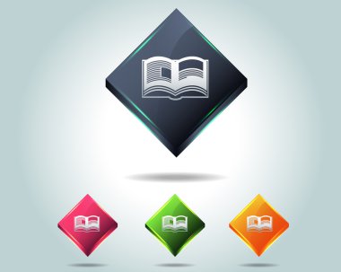 vector glanzende e-boekpictogram en veelkle