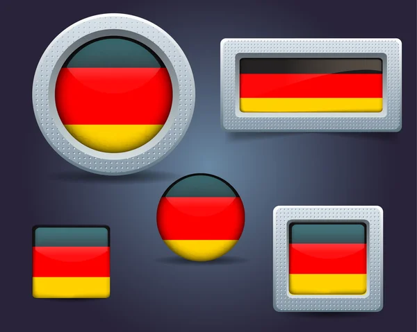 Set bandera nacional metálica Alemania — Vector de stock