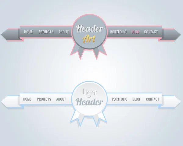 Web elementen vector koptekst & navigatie sjablonen instellen — Stockvector