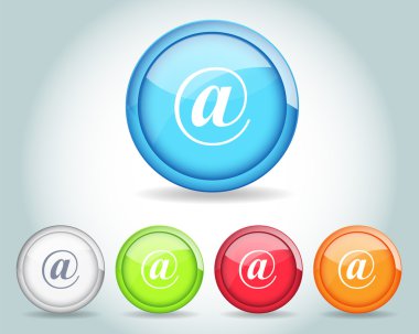 Vector parlak e-posta kutsal kişilerin resmi düğme ve çok renkli