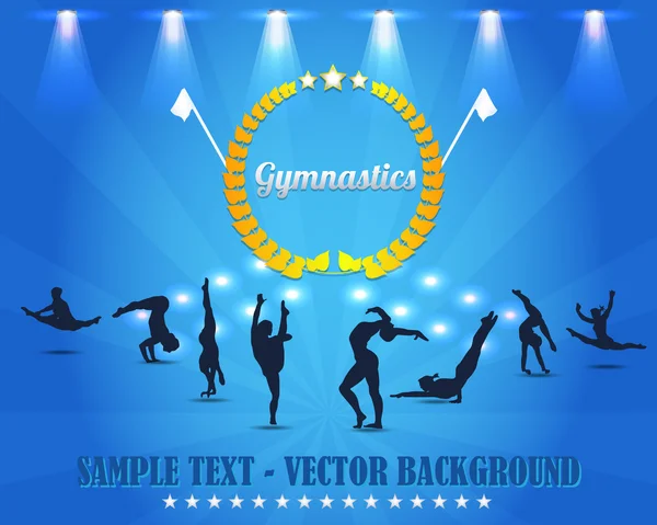Gymnastics Shield Vector Background — Stock Vector