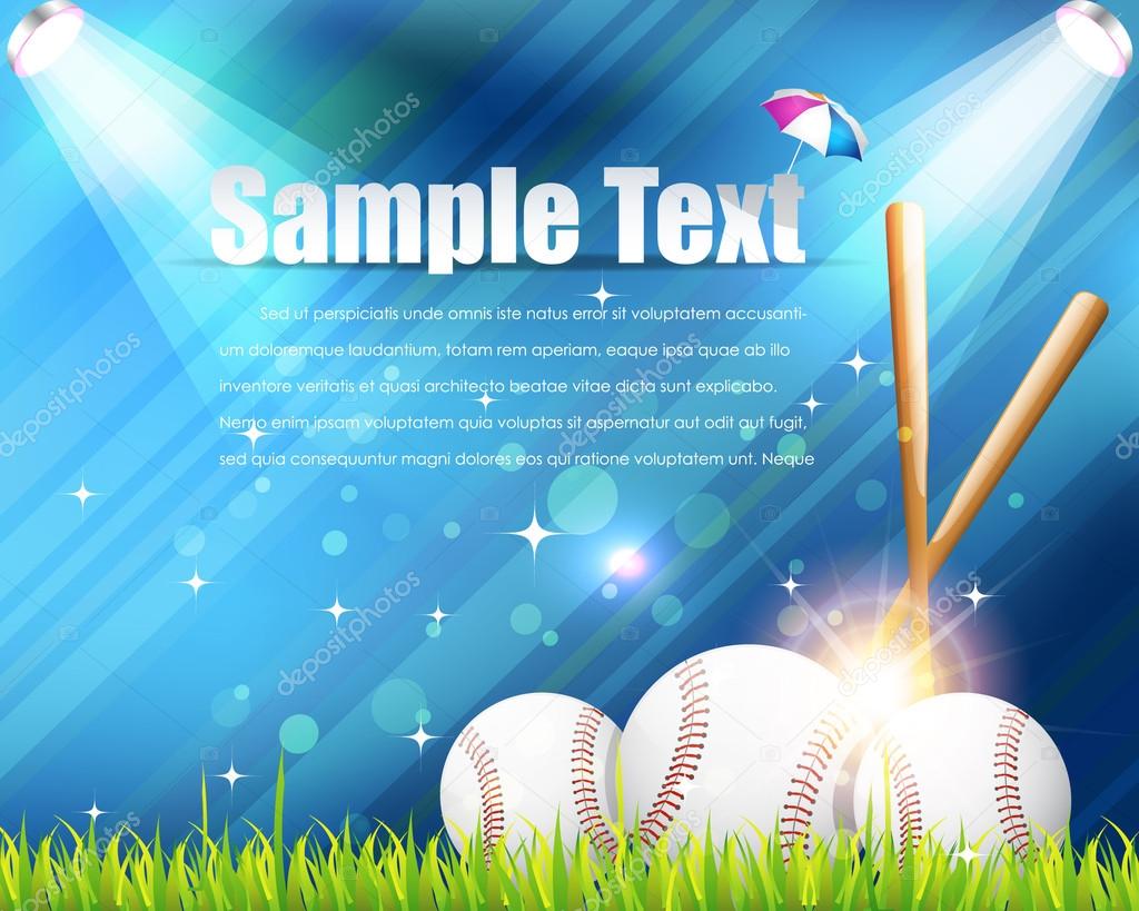 Baseball Theme Shiny Sky Vector Design