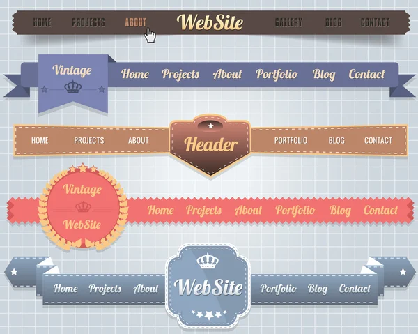 Web Elements Vector Header & Set — стоковый вектор
