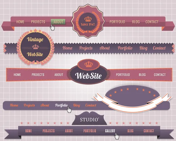 Web elementy wektor nagłówka & nawigacyjne szablony zestaw — Wektor stockowy