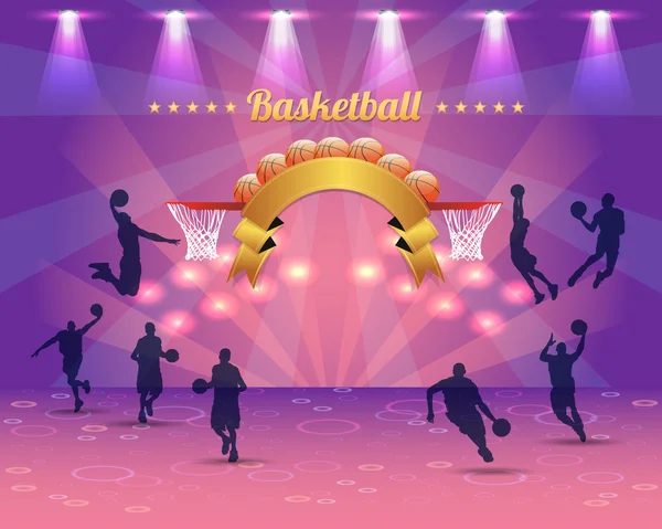 Basketbalspelers — Stockvector