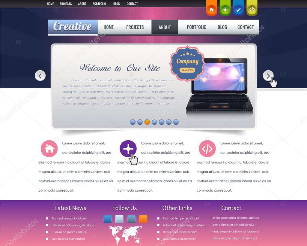 Business Theme Website design vector elements