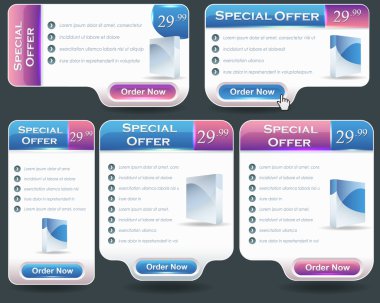 Web teklif afiş vektör set