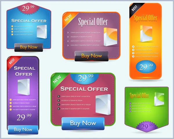 Web Banner oferta conjunto — Vector de stock