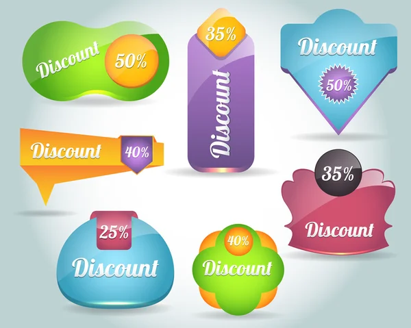Set of colorful Discount vector Icon Banner 02 — Stock Vector