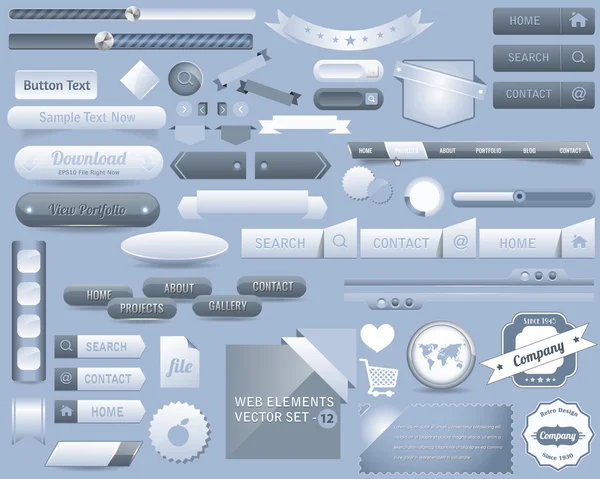 Conjunto de diseño de vectores de elementos web — Archivo Imágenes Vectoriales