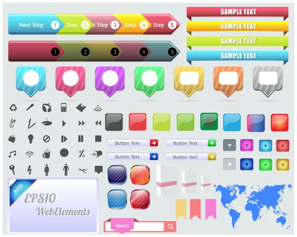 Conjunto de diseño de vectores de elementos web — Archivo Imágenes Vectoriales