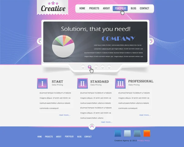 Business Style Elementi vettoriali di design del sito web — Vettoriale Stock