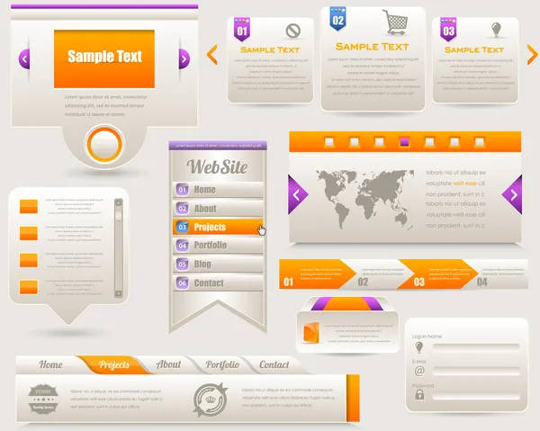 Ensemble de conception vectorielle d'éléments Web Vecteurs De Stock Libres De Droits