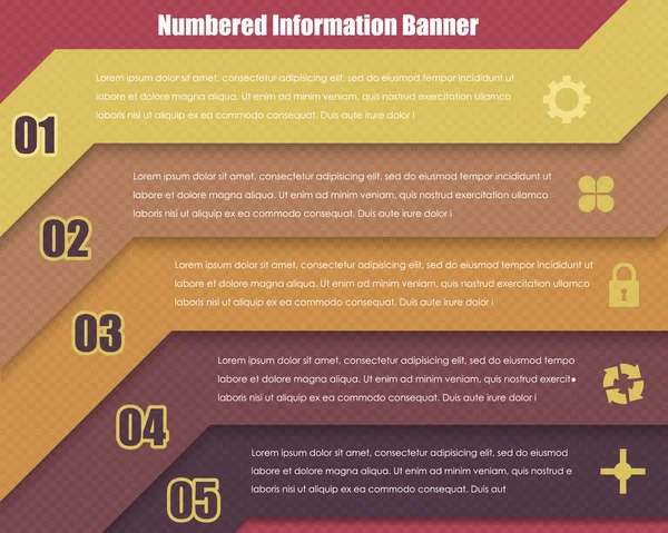 Vector Background Number Options Banner — Stock Vector