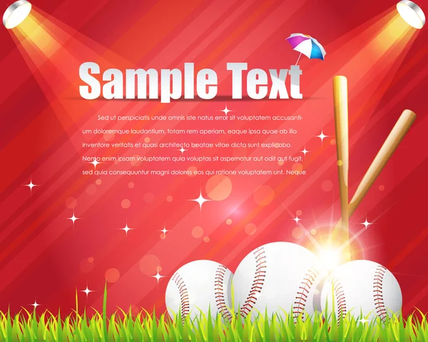 Baseball Theme Shiny Sky Vector Design — Stock Vector