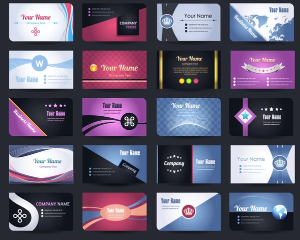 20 prémium üzleti kártya Design vektor beállítása Stock Illusztrációk