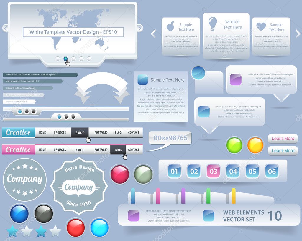 Web Elements Vector Design Set