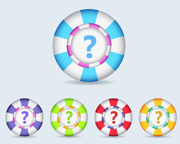 Vector Esfera FAQ Botón icono y multicolor — Vector de stock