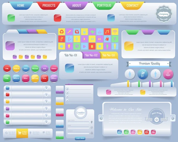 Conjunto de diseño de vectores de elementos web — Archivo Imágenes Vectoriales