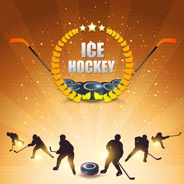 Ice Hockey Vector Background — Stock Vector