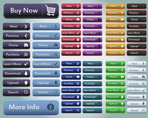 Conjunto de botones de vectores de elementos web — Archivo Imágenes Vectoriales