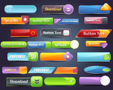 düğme kümesi Web elemanları vektör