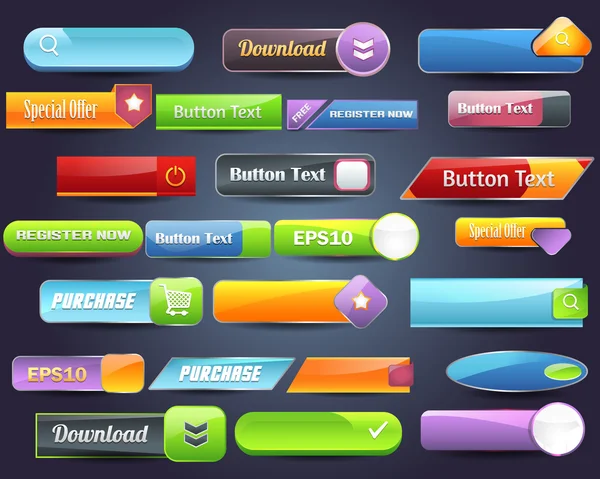 Conjunto de botones de vectores de elementos web — Archivo Imágenes Vectoriales