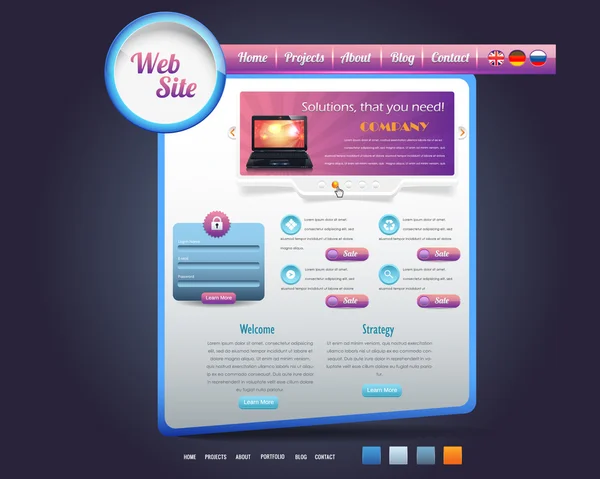 ウェブサイトのデザインのベクトルの要素 — ストックベクタ