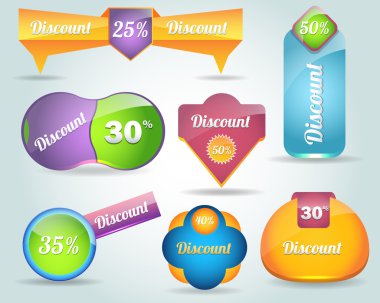 renkli vektör simge afiş şekil kümesi