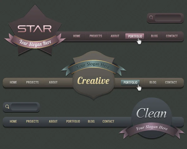 Web Elements Vector Header & Set — стоковый вектор