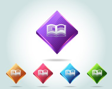 vector glanzende e-boekpictogram en veelkle