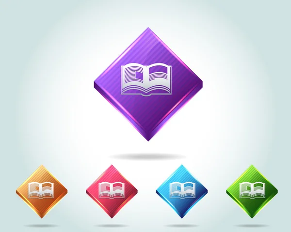 Vector brillante e-Book Icono y multicolor — Vector de stock