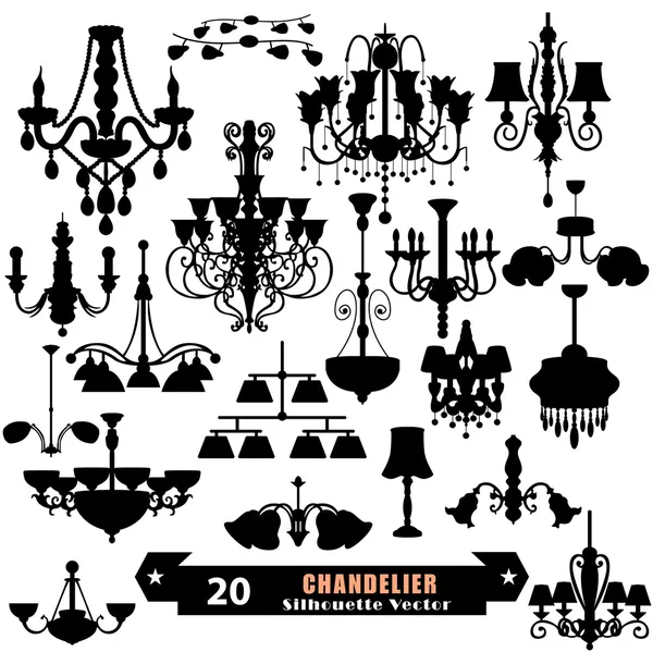 Chandelier Vector Set — Stock Photo, Image