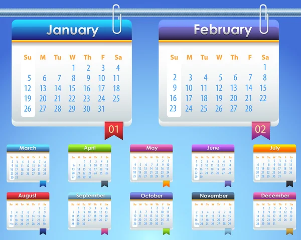 Calendario Anno 2014 Template — Foto Stock