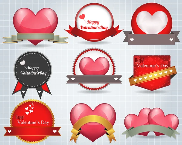Valentine's Day Shine Lighting Background Vector Design Set — Stock Photo, Image