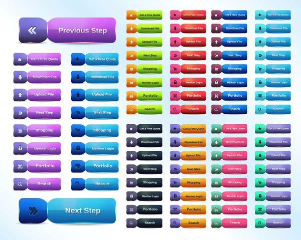 Conjunto de botões —  Vetores de Stock