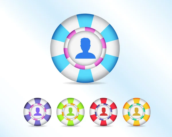 Vector Sphere Person Icon Button — Stock Vector