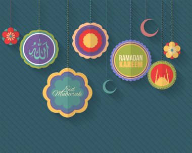 Ramazan kareem - İslami kutsal gece Tema vektör tasarım - Arapça 