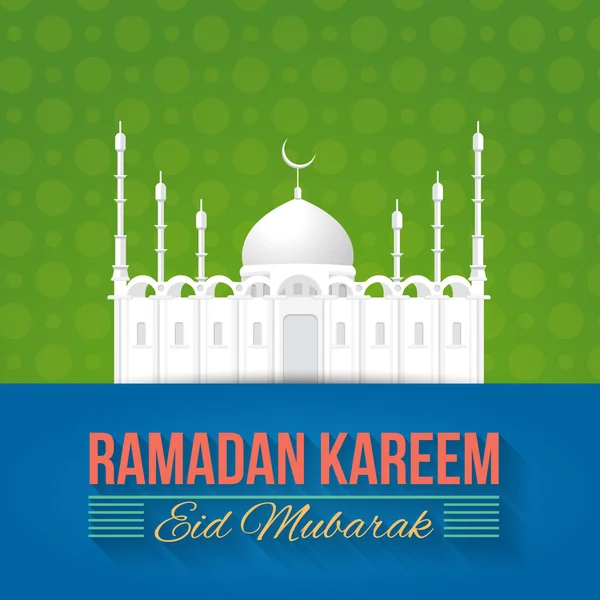 Ramadan Kareem - Islamic Holy Nights Theme Vector Design - "Eid Mubarak" Arabic "be blessed" at English — 图库矢量图片