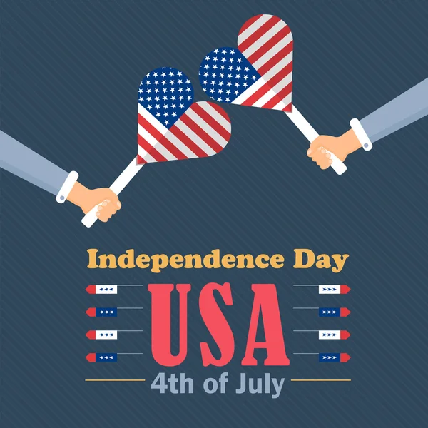 Estados Unidos da América 4 de julho Feliz Dia da Independência — Vetor de Stock