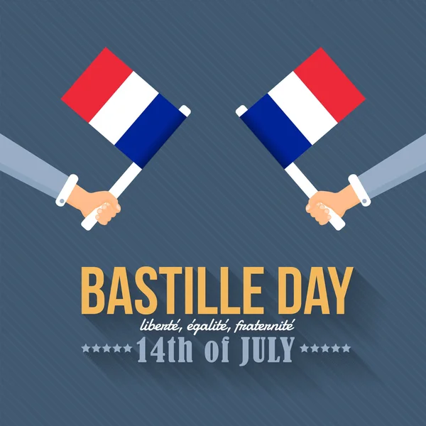 14 juli Bastille Dag van Frankrijk Aankondiging Celebration Message Poster, Flyer, Card, Achtergrond Vector Ontwerp — Stockvector