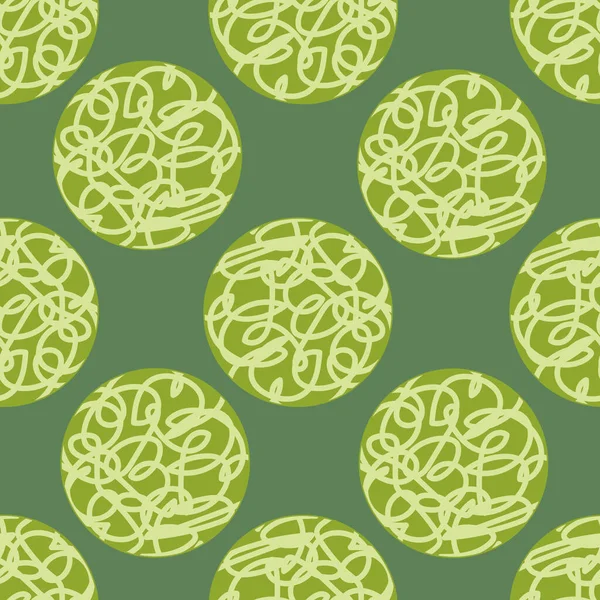 Green Large Dots Circles Seamless Pattern Print Background Surface Pattern — Vetor de Stock